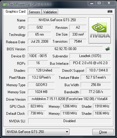 Leadtek WinFast GTS 250 - Bjorn3D.com